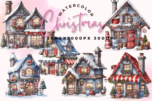 Christmas Watercolor: Elevating Holiday Creativity with High-Resolution Digital Assets