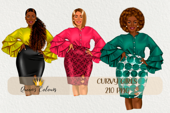 Curvy Girls & Fashion Clipart for Creators
