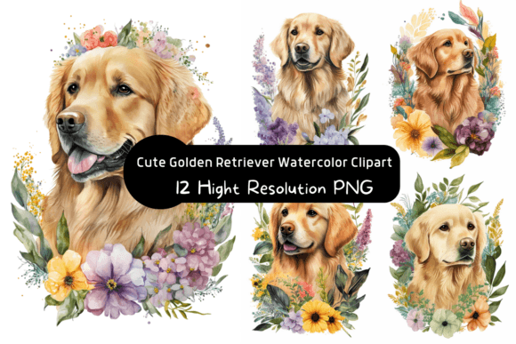 Cute Golden Retriever Watercolor Clipart Guide