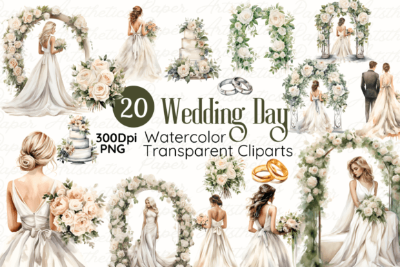 Elevate Designs with Watercolor Wedding Clipart