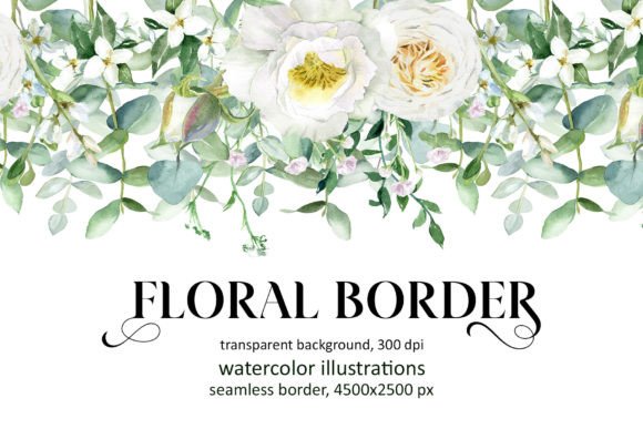 Elevating Design with the Watercolor White Peony Seamless Border