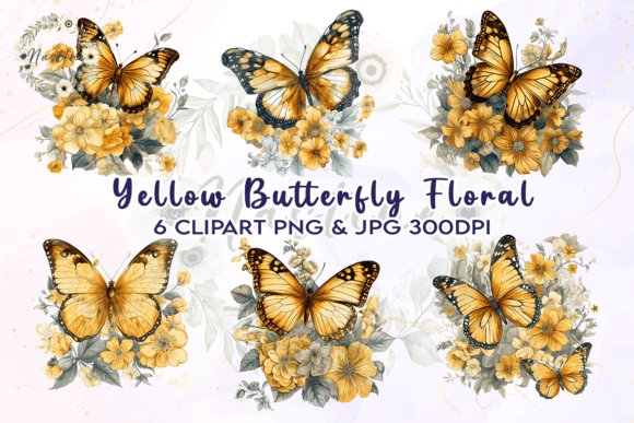 Integrating Yellow Butterfly Floral Clipart into Professional Design Workflows