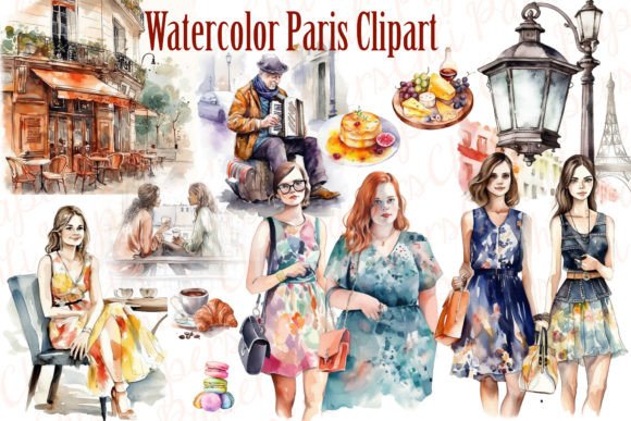 Paris Clipart and Watercolor Paris Café: Elevating Your Creative Projects with Digital Art