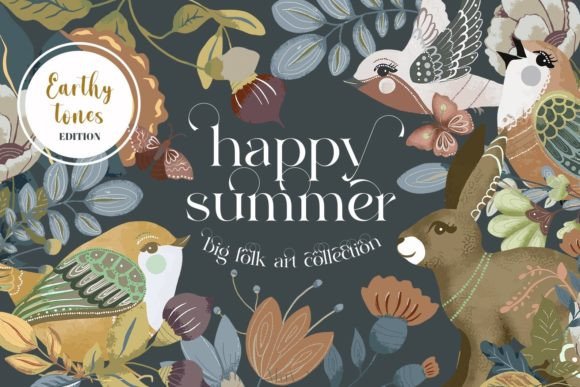 Strategic Visual Identity: Leveraging Summer Folk Clip Art Earthy Tones Vector for Brand Cohesion