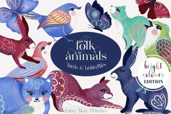 Summer Folk Animals, Birds & Butterflies