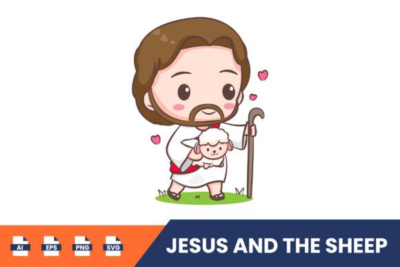 The Art and Utility of Cute Cartoon Jesus Christ and the Sheep in Modern Design