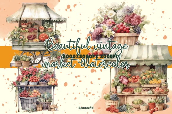 Unlocking Creative Potential with Beautiful Vintage Market Watercolor Assets