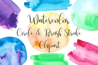 Watercolor Circle & Brush Stroke Art