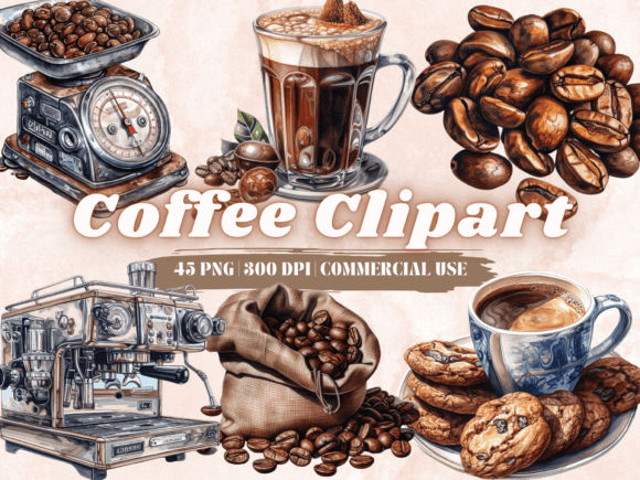 Watercolor Coffee Beak Clipart PNG and the Art of Digital Coffee Illustration