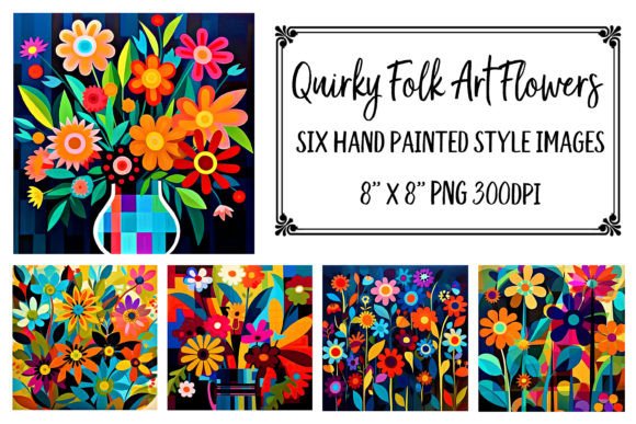 Whimsical Hand Painted Folk Art Flowers: Elevating Your Creative Projects with Vintage Charm
