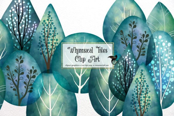 Whimsical Trees Clipart for Creative Projects